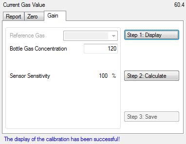 7.3 Register tab Gain The tab Gain contains: - Reference gas: Currently not implemented, intended for the calibration with reference gas.