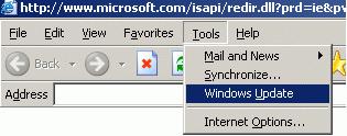 [MUST] 3 Internet Explorer: (Start/Programs/Internet Explorer) (See Figure 2) Tools / Windows Update : Apply all