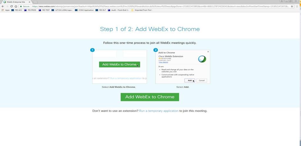 Firefox Chrome If you lack admin rights on your machine, executing the add-in can fail.