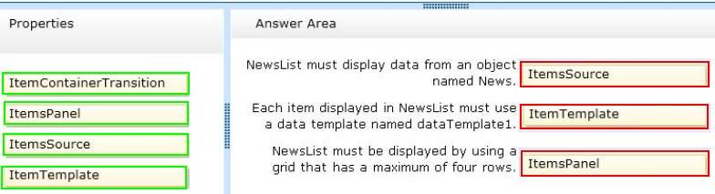 NewsList must be displayed by using a grid that has a maximum of four rows.