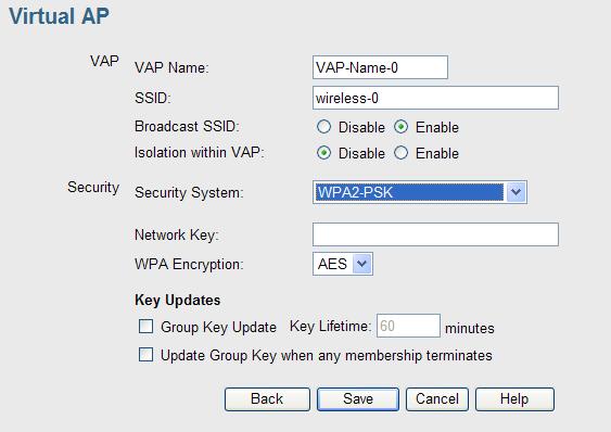 Security Settings - WPA2-PSK This is a further development of WPA-PSK, and offers even greater security, using the AES (Advanced Encryption Standard) method of encryption.