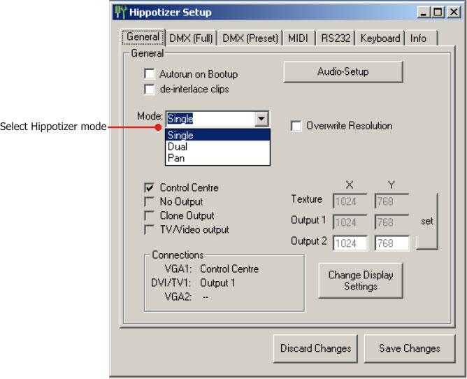 Compulite Chapter 16 Figure 134: Hippotizer Setup dialog box, General tab (see the Hippotizer user s
