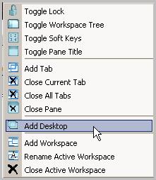 The Desktop icons function only if the display is locked! View manipulation on the desktop is through the Desktop tool bar.