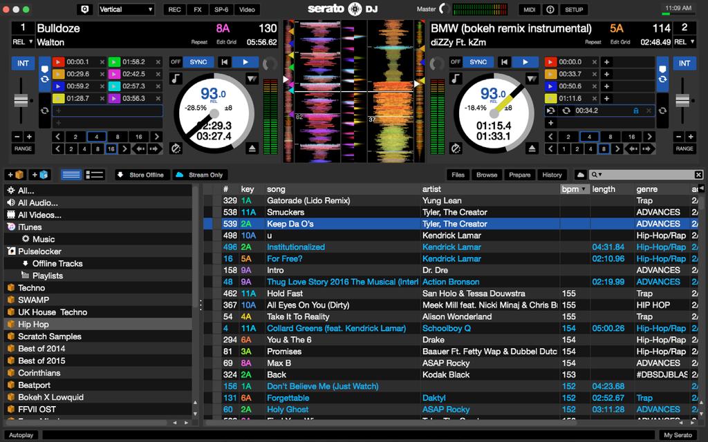 Software Overview The following chart provides an overview of the Serato DJ main screen. Each point is covered in more detail, later in the manual.