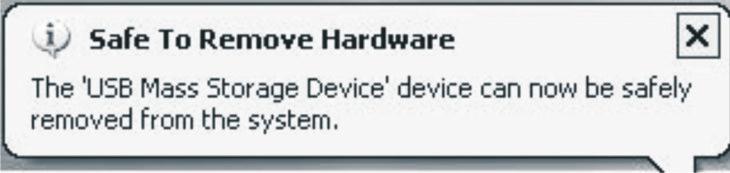 Safe to remove hardware, the