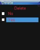 Press the V+/V- button to select the file you want to delete. B.Press the FUNC button to display the confirmation menu. C.