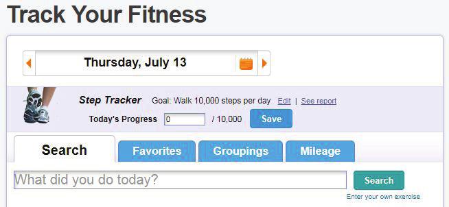 Click Edit next to the Step Tracker, enter your goals, and click Save Your Changes. 3.