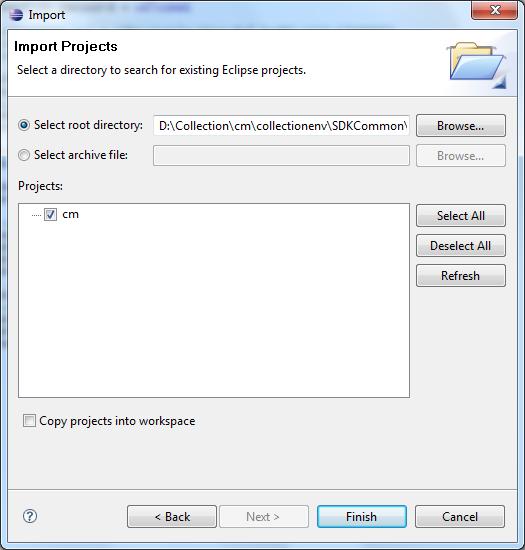 Figure 1 14 Import Projects - Finish 1.4.4 Creating Linked Resource To create linked resource: 1.