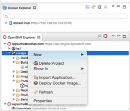 JBoss Developer Studio and Eclipse Plugin You can: - Create new Project - Create new App - Use Templates Import existing