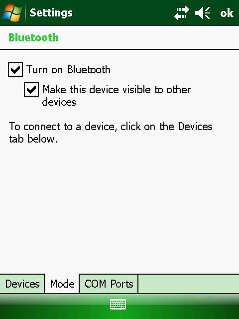3. For other devices to detect your device, tap Menu Bluetooth Settings Mode Make this device visible to other devices. 4.