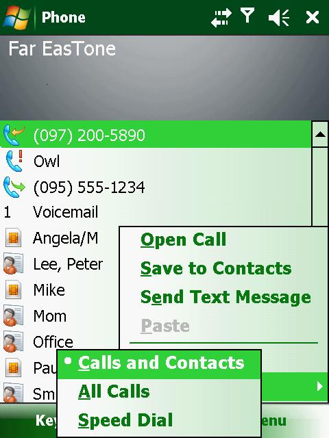 Making a Call from Contacts Microsoft Contacts displays your contact information stored both