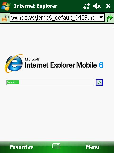 Internet Explorer Settings Connections Connections My ISP Tap Internet Explorer. The Internet Explorer Mobile home page appears. Tap Favorites to display the Favorites list.