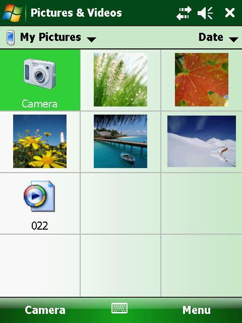 Pictures & Videos With Pictures & Videos, you can: View pictures and video clips. Send pictures and videos to others. Set a picture as the background on the Today screen. Play slide show.