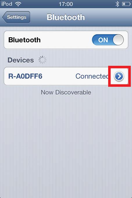 Go to the Bluetooth