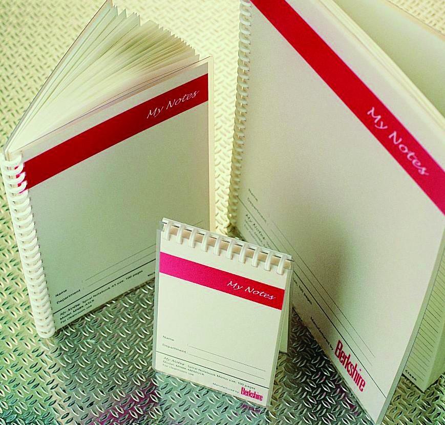 Cleanroom Stationery Notebooks MyNotes Spiral Notebooks MyNotes Spiral Notebooks are an exce llent f orm of cleanroom documentation.