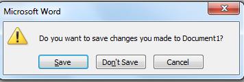 1. File Name box Word will automatically insert a default filename when you first save a document. This default is always the first phrase in the document, but you have the ability to modify it.