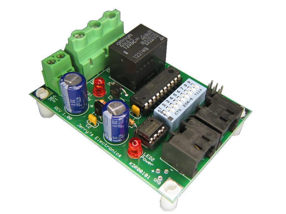KDR00101 DMX Controlled Relay Kit This is a DMX512-A relay kit using ANSI approved RJ-45 connectors for DMX networks. Power requirements are 12 Vdc @ 100 ma.