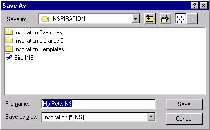 Saving an Inspiration file ( of ). Click on File.. Click Save As. Saving an Inspiration file ( of ).