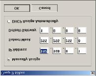 Control Buttons - Change IP Address: Click this button to bring up the following dialog box, allowing you to change