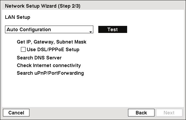 configuration you selected. Use DSL/PPPoE Setup: Selecting the box allows you to set up the DSL network.