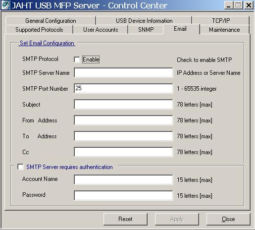 SMTP Server requires authentication: login to remote SMTP server which requires authentication. Account Name: enter account name for remote SMTP server.