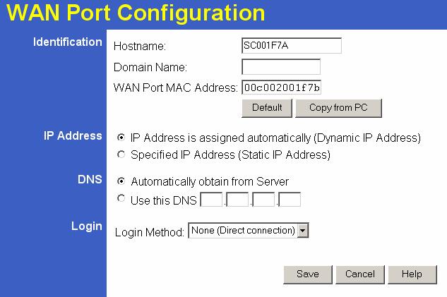 Broadband Router User Guide WAN Port Configuration The WAN Port option is on the Advanced menu.