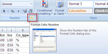 Format Numbers Excel 2007: Level 1 Select the cells, columns, or rows that contain numbers you want to format.