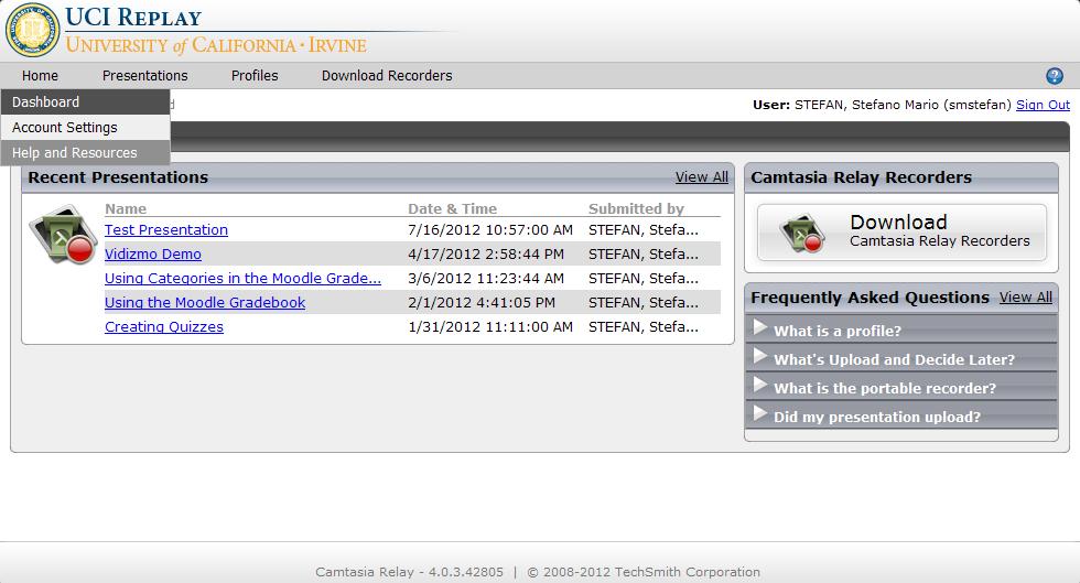 If it doesn t arrive, you can check the status of your recording by going to http://encoder.replay.uci.edu.