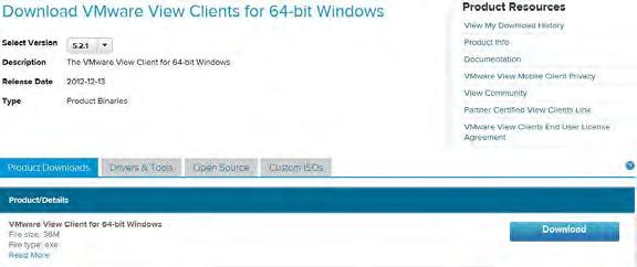 The VMware Horizon Client will then download and the installation process will