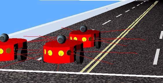 Cyberbotics Ltd. (Michel 2004). Using Webots tm, a vehicle model was created along with two different training environments.