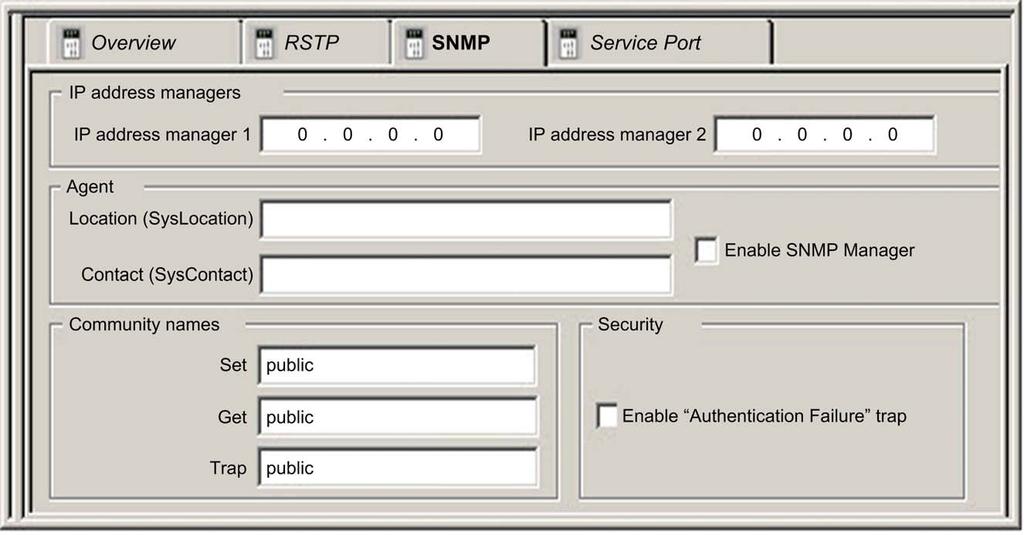Configuration and Programming with Unity Pro SNMP Agent Configuration About SNMP Use the SNMP tab in Unity Pro to configure SNMP parameters for these Quantum Ethernet I/O modules: head module on the