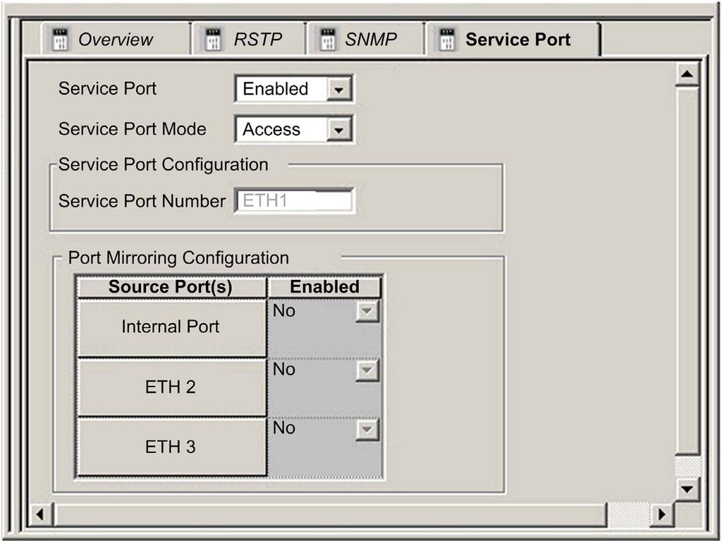 Configuration and Programming with Unity Pro Service Port Configuration Access the Service Port Tab Double-click these modules in the Unity Pro rack view to access the Unity Pro Service Port tab: