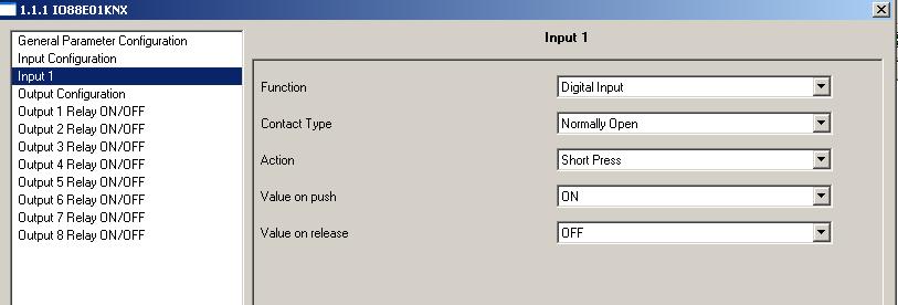 4. Input <x> Configuration For each of the 8 input channels present on the device the selections are made through a configuration page.