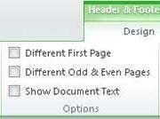 On one of the odd pages, add the header, footer, or page numbering that you want on odd pages. 4. On one of the even pages, add the header, footer, or page number that you want on even pages.
