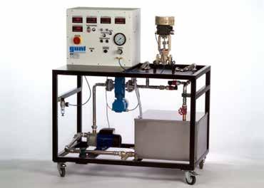 The mobile test stand permits investigation and testing of different control valve models. A water circuit with a pump and tank is provided for this analysis.
