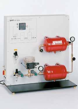 Both pressure tanks are fitted with manometers. A pressure sensor measures the pressure. The controller used is a state-of-the-art digital industrial controller.