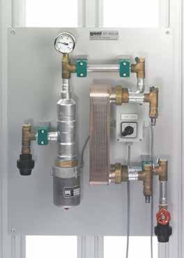 The main elements of the controlled system module are: an electric heater installed in a section of pipe, and a plate heat exchanger between the primary and secondary water circuits.