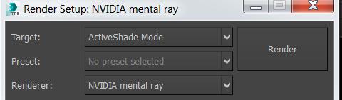 Now we will setup mental ray as our active shade renderer. This will allow us to interactively make adjustments to our scene and see what the rendering will look like.