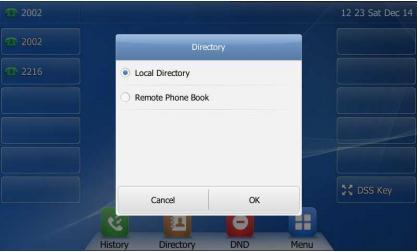 Contact Management Directory To view the directory on your phone: Tap when your phone is idle.