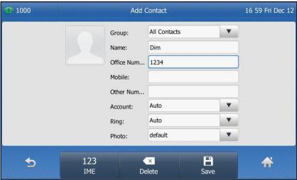 Adding Contacts Adding Contacts Manually To add a contact to a local directory manually: 1. Tap.