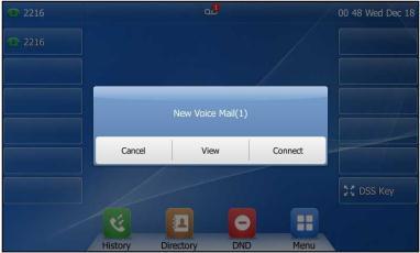 Voice Mail Your Voice Mailbox is pre-configured and ready to use as soon as you receive your T48G handset. You can listen to voice mails that are stored in your voice mailbox.