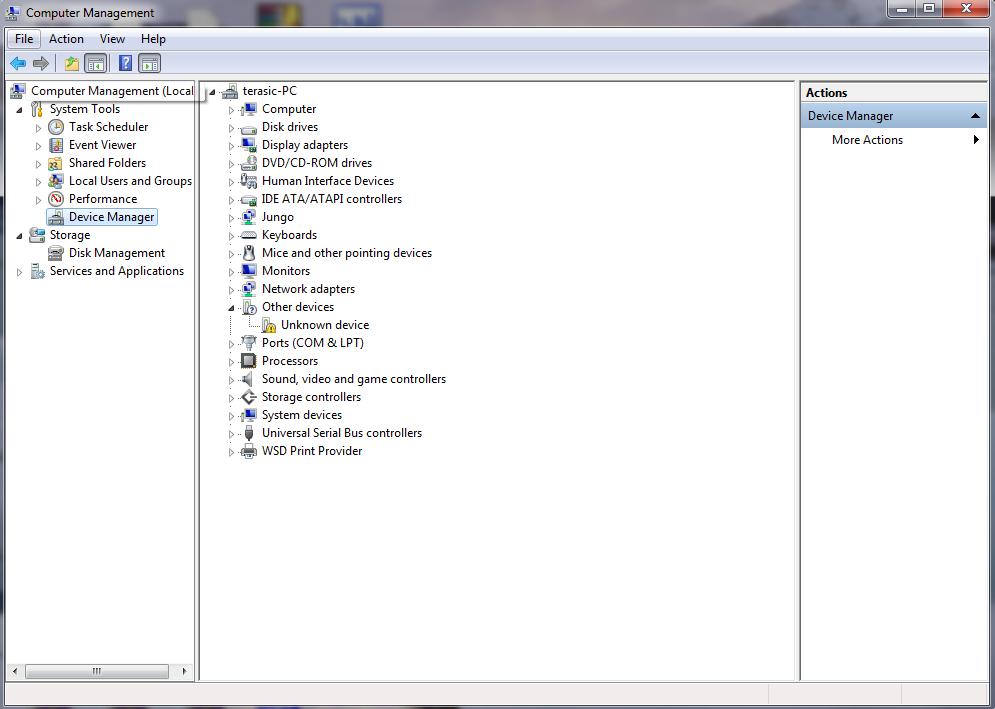 Figure 1-4 Device Manager Right click Other
