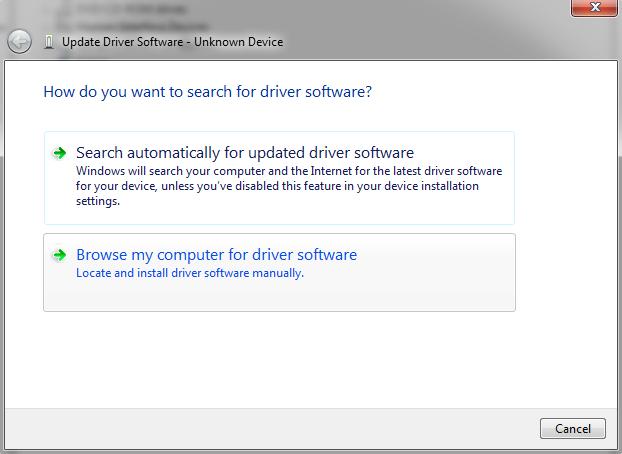 Driver Software This leads to the window in