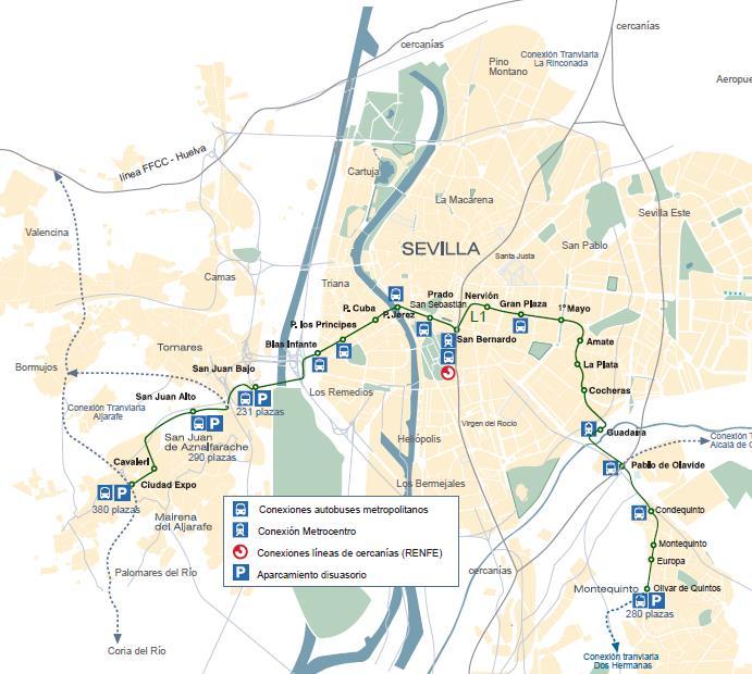 KEY ISSUES: GOVERNANCEN METRO de SEVILLA First tramway in the city Greenfield project. 18km, 21 metro stations 4 Cities (230.