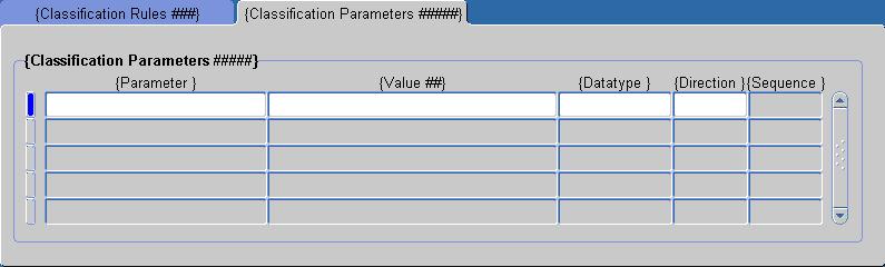 c. Enter the value for the selected key. 4. On the Classification Parameters tab, identify the parameters for the database procedure.