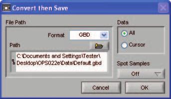Convert Then Save After data has been converted, click the "Convert Then Save" button to display the following submenu. (1) Format GBD: GL450 dedicated binary format.
