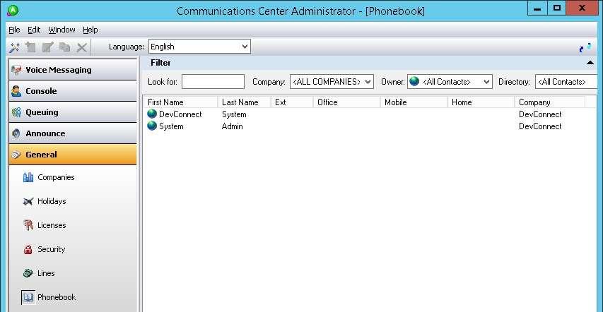 6.7. Administer Phonebook Select General Phonebook from the left pane, followed by the Add Wizard icon located at