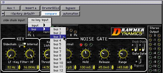 Using a Key Input for Side- Chain Processing The Drawmer Dynamics GCL Plug-In features side-chain processing.