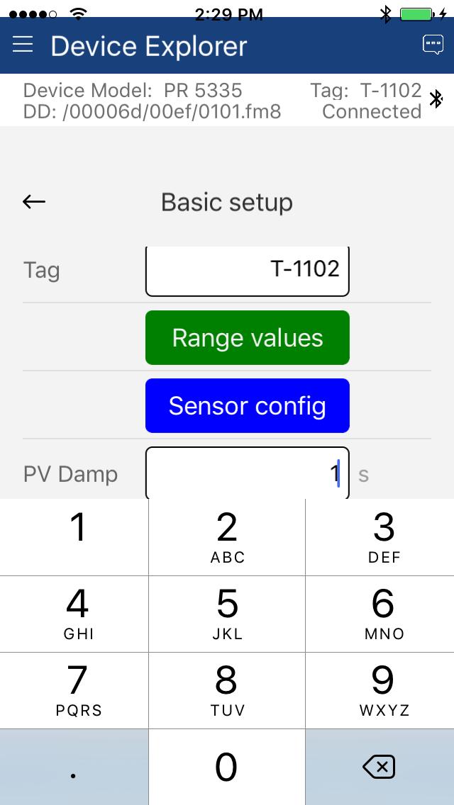 4 Make the changes to the parameter value, as required. 5 Tap anywhere on the screen other than the keyboard to remove the keyboard.