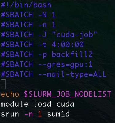Use GPU ON the HPC Cluster (p1) Step 1: Load the cuda module $ module load cuda Step 2: Compile your cuda code